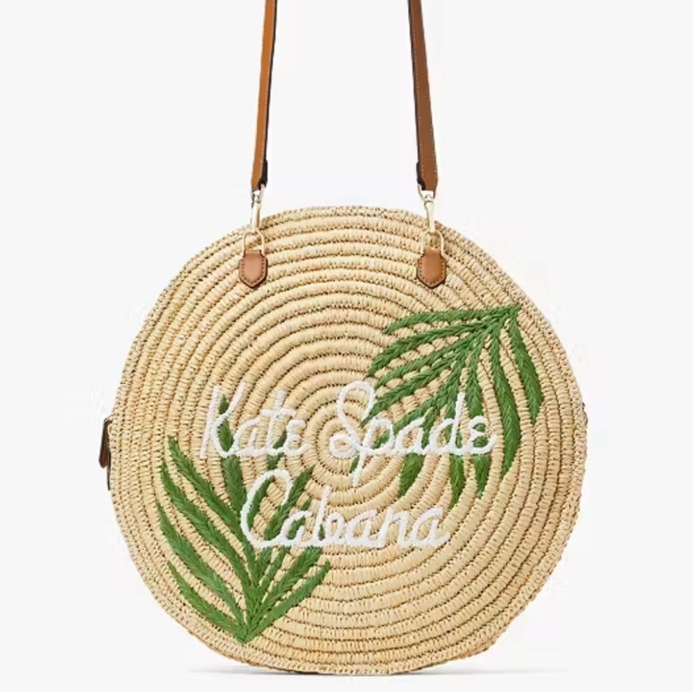 Kate Spade Sunkiss Cabana Straw Circle Tote Bag